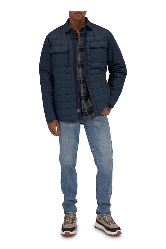 Faherty Brand - Atmosphere Navy Button Down Quilted Shacket