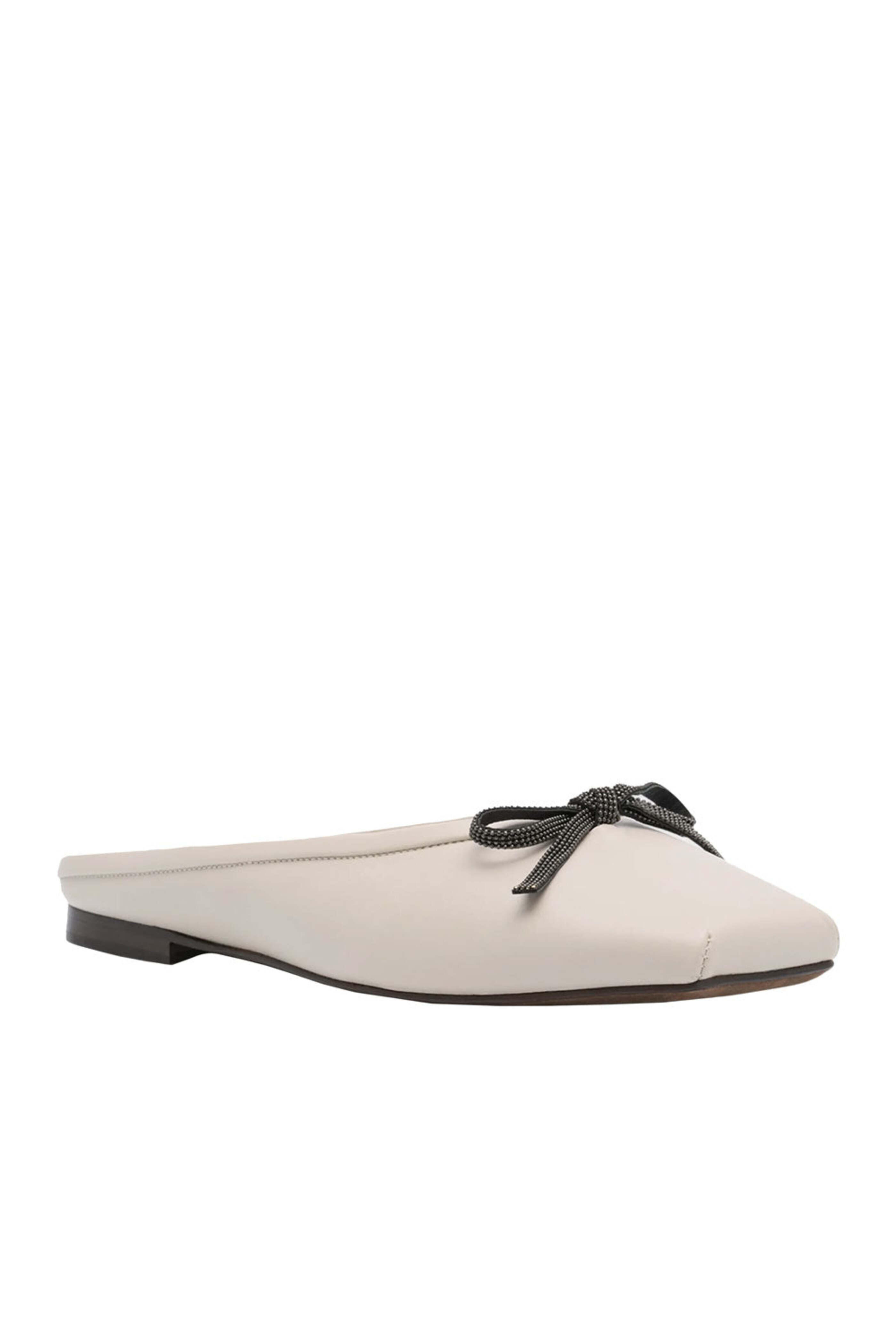 Brunello Cucinelli - Nappa Leather Ballet Flats in White