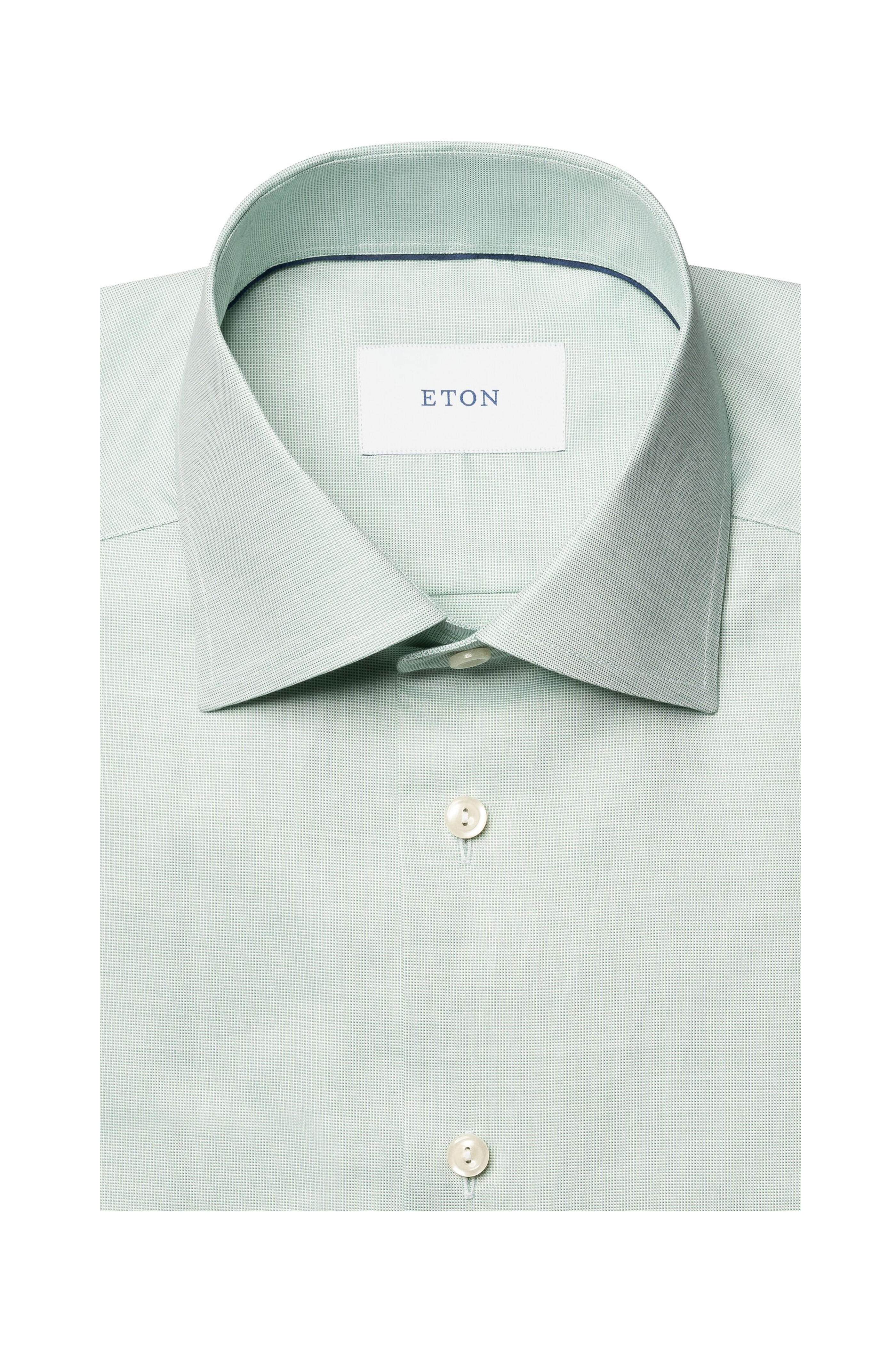 Eton - Solid Mint Cotton Dress Shirt - view 7