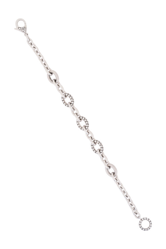 Mariani 18k White Gold Diamond Rolo Bracelet - view 1