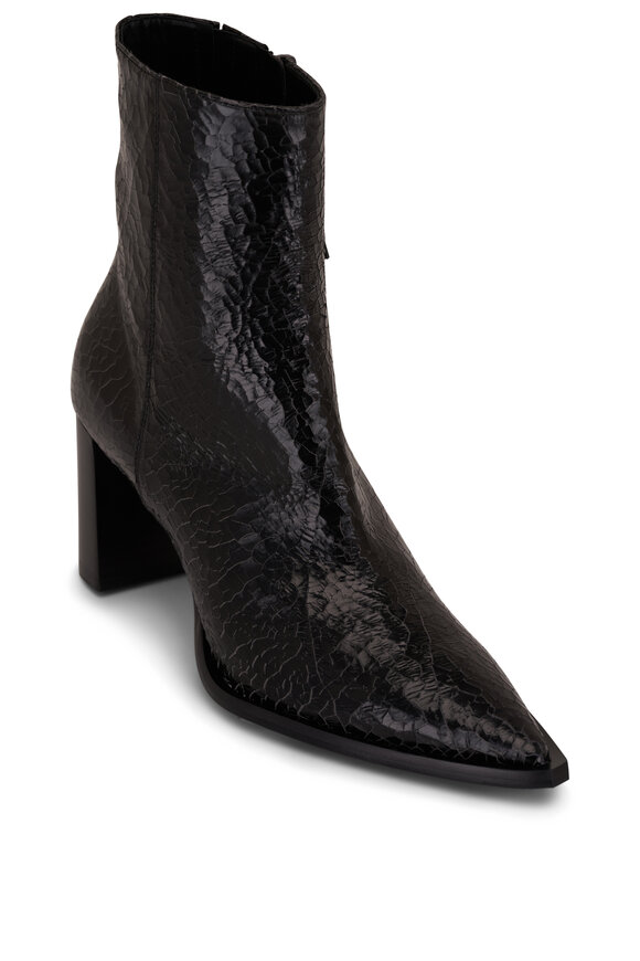 Dorothee Schumacher Crackle Edginess Black Leather Bootie, 70mm