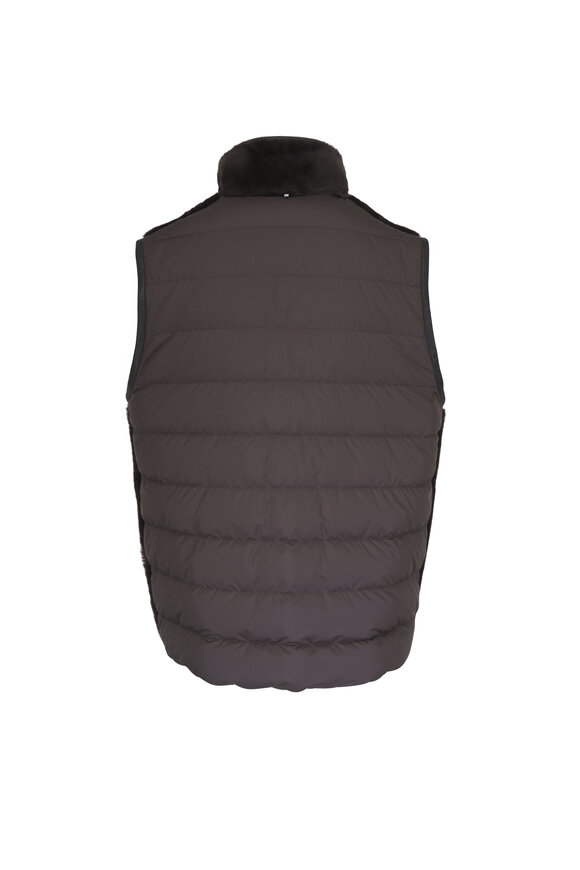 Moncler Rysfen Brown Reversible Down Vest - view 6
