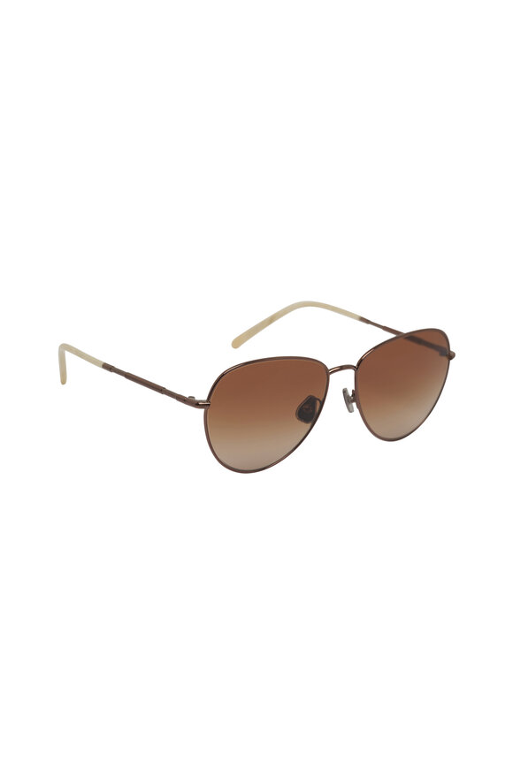Oliver Peoples Siena Bronze Round Sunglasses - view 1
