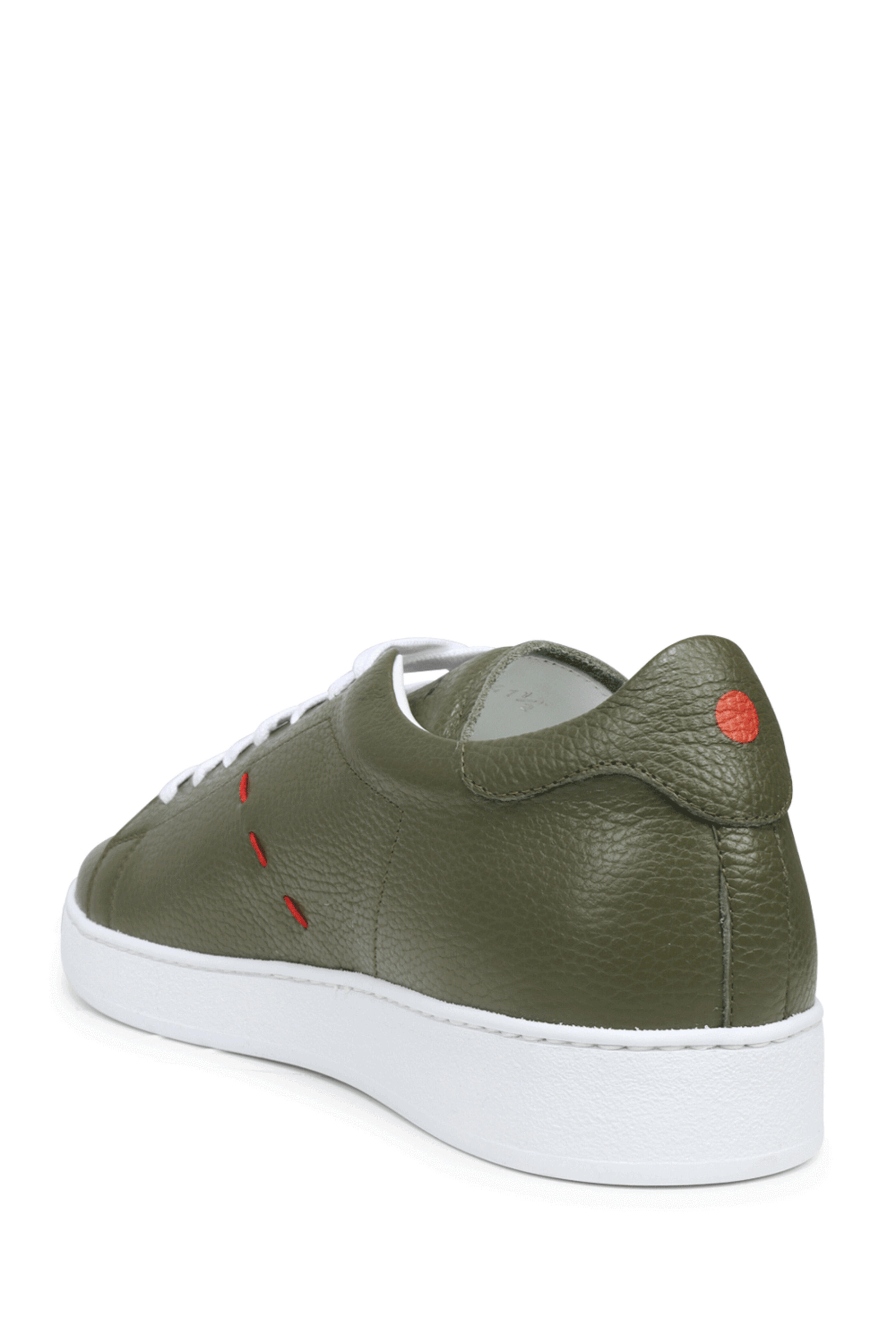 Kiton - Leather Stitching Sneaker in Olive Green