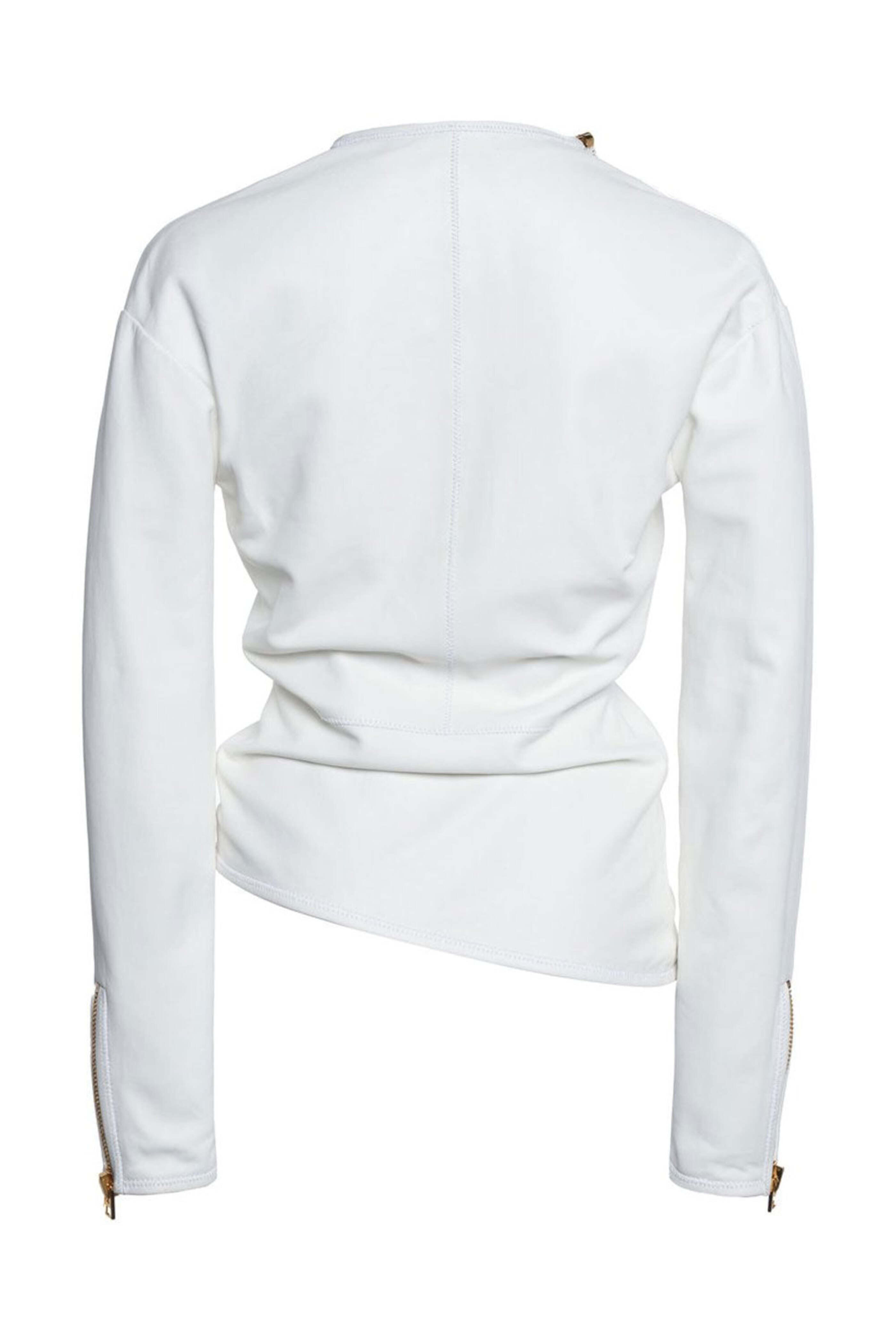 Tom Ford - Chalk Silk Nappa Diagonal Zip Jacket
