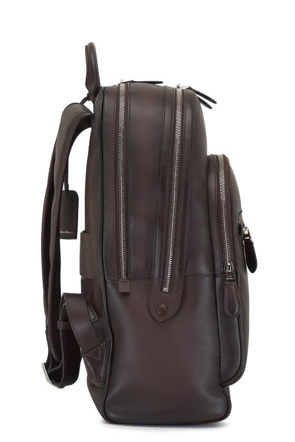 Santoni - Brown Leather Backpack