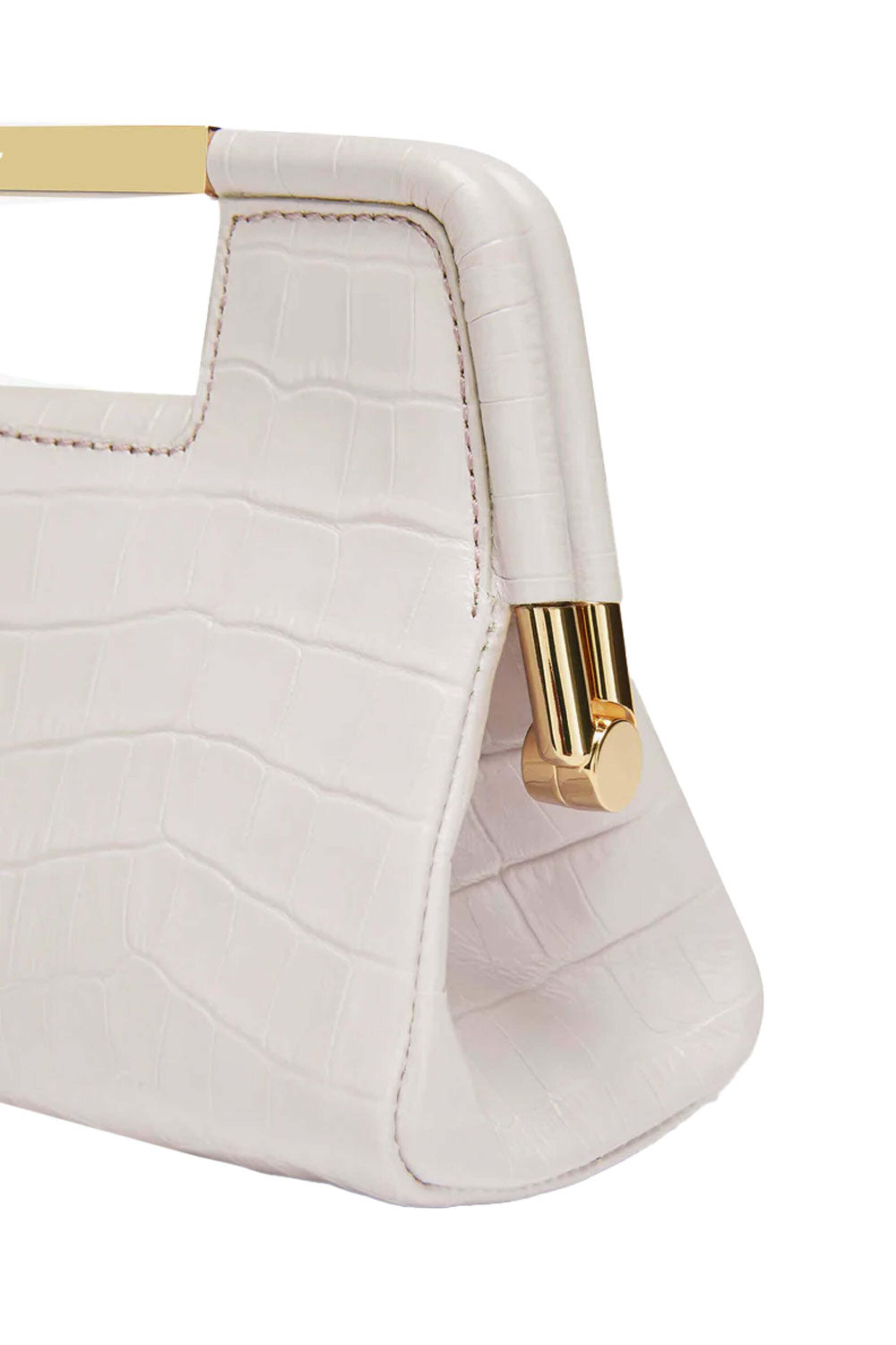 Demellier - Mini Seville Bag in Off White Crocodile