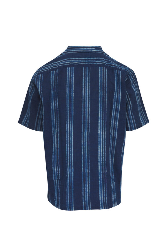 Faherty Brand Northern Blue Indigo Stripe Camp Shirt - view 5