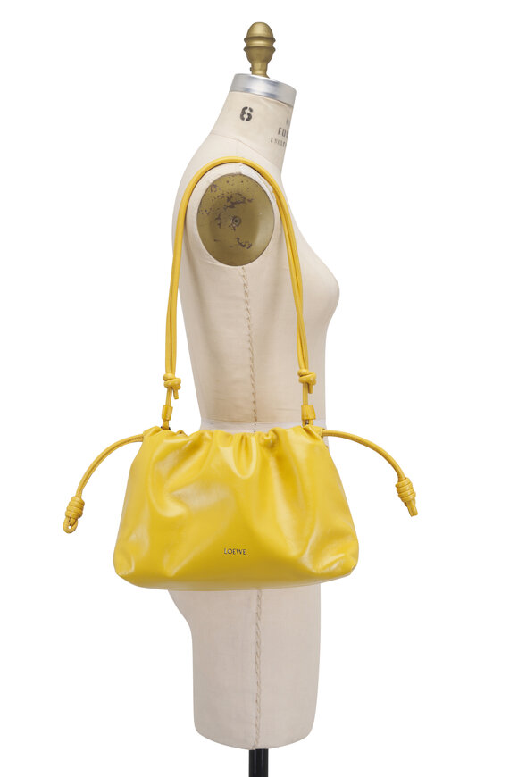 Loewe Medium Flamenco Yellow Patent Leather Clutch - view 7
