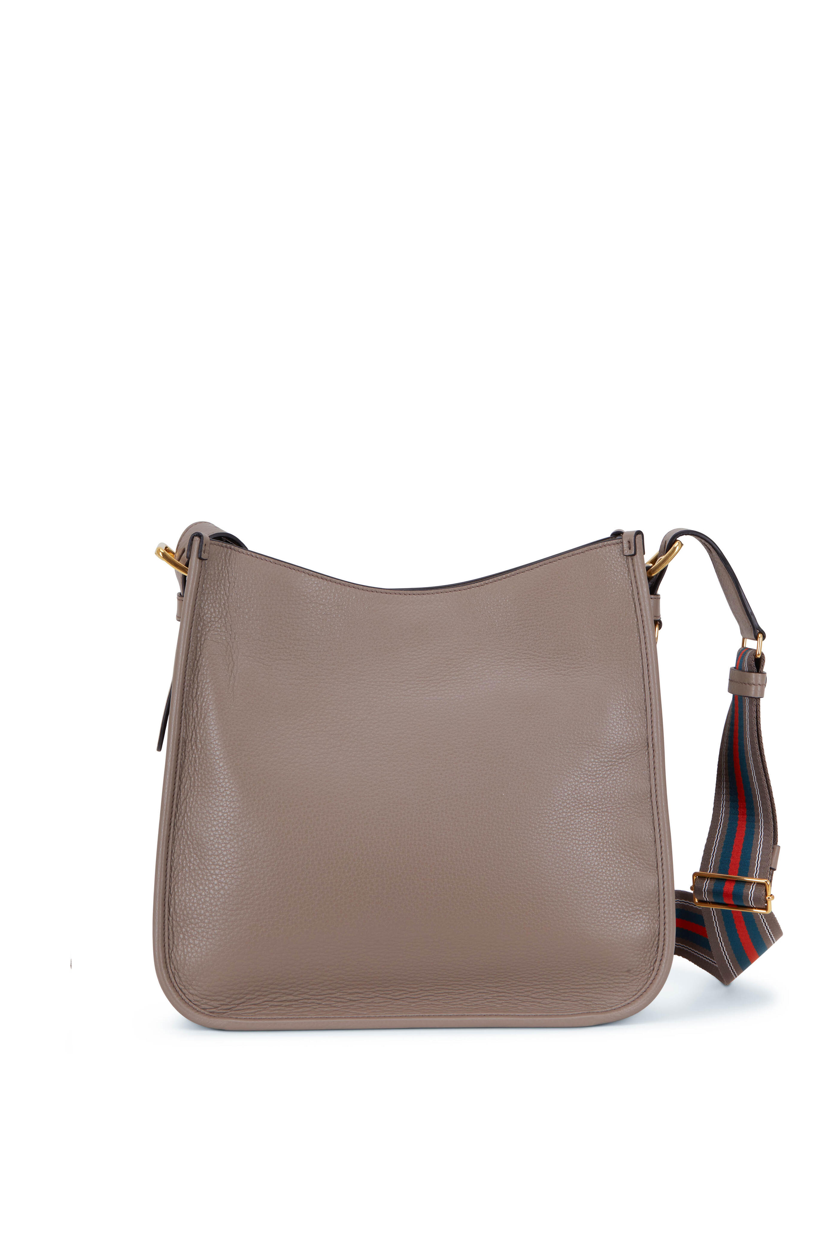 Prada - Gray Leather Medium Hobo Shoulder Bag | Mitchell Stores Prada - Gray Leather Medium Hobo Shoulder Bag | Mitchell Stores
