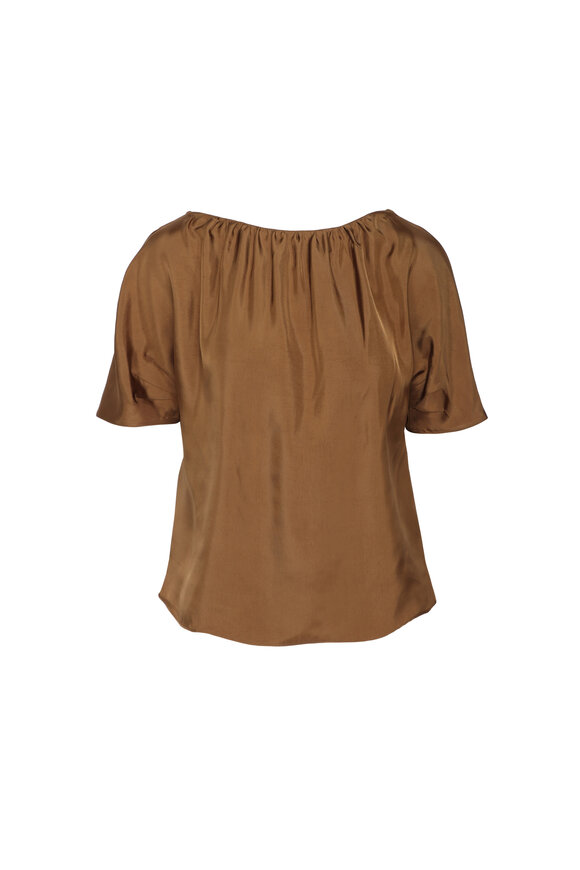 Marni Toffee Short Sleeve Fluid Blouse