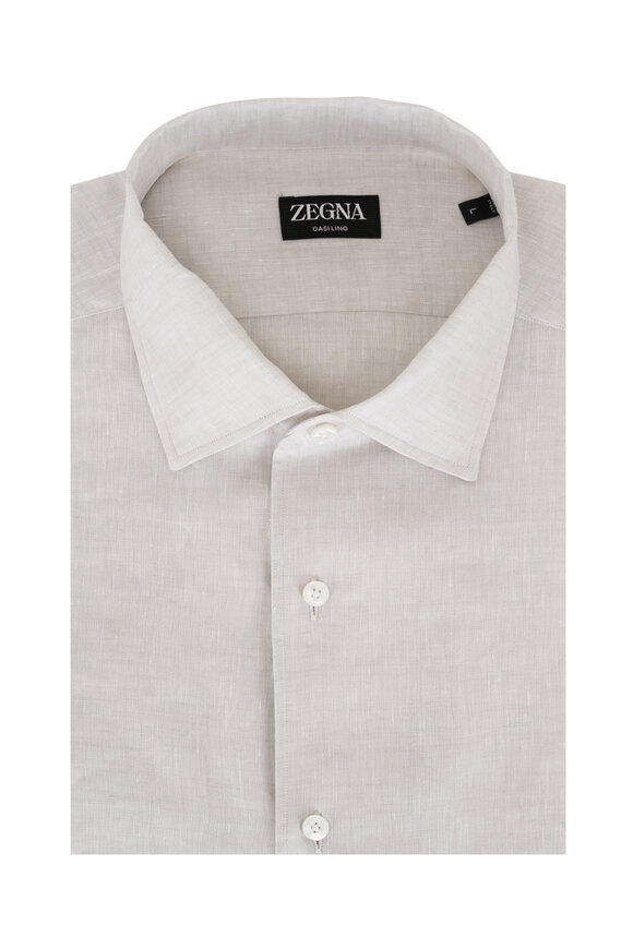 Zegna Oasi Natural Linen Sport Shirt