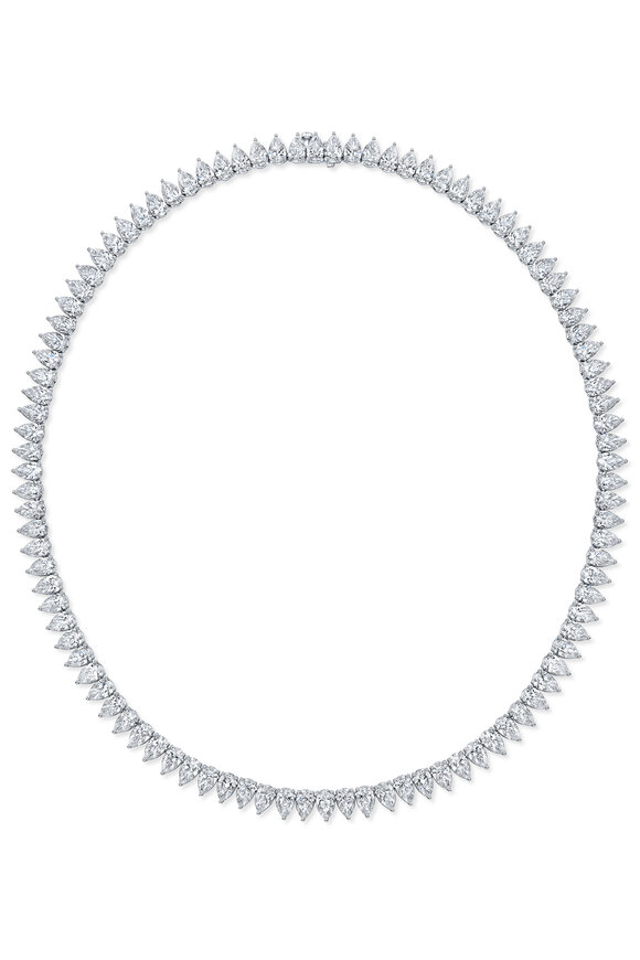 Rahaminov 30.8CT GIA Pear Shaped Diamond Rivière Necklace