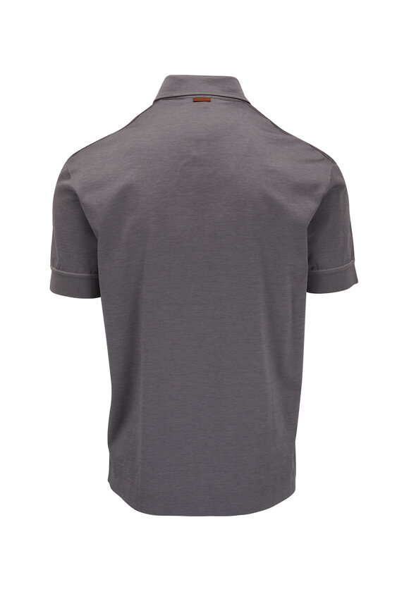 Zegna - Gray Short Sleeve Premium Cotton Knit Polo