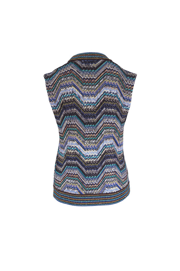 Missoni Multicolor Chevron Knit Vest - view 3
