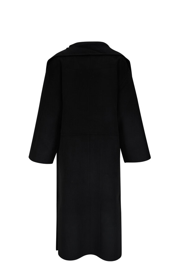Totême - Signature Black Wool & Cashmere Double-Faced Coat 