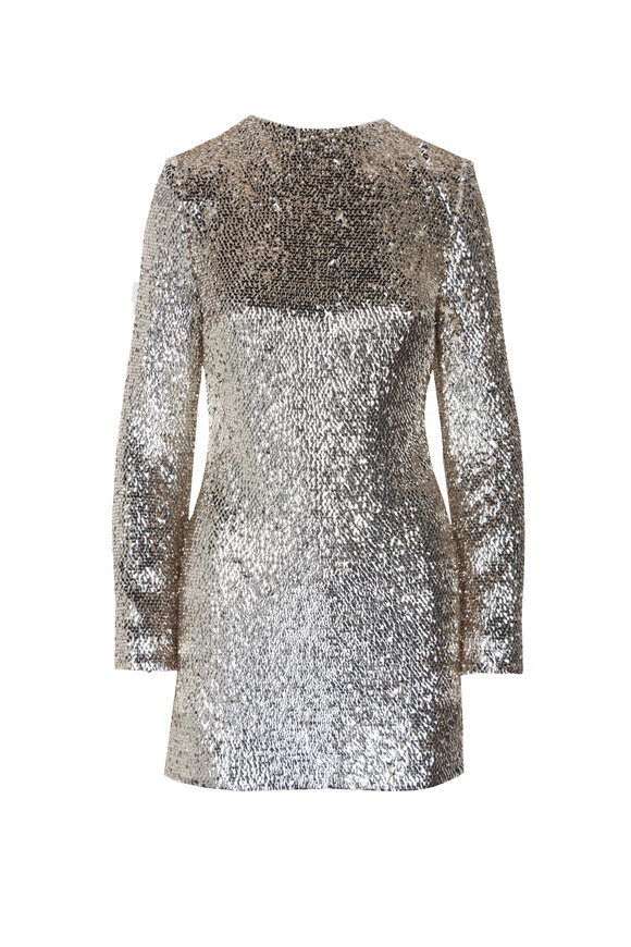 Simkhai Opal Sequin Long Sleeve Mini Dress