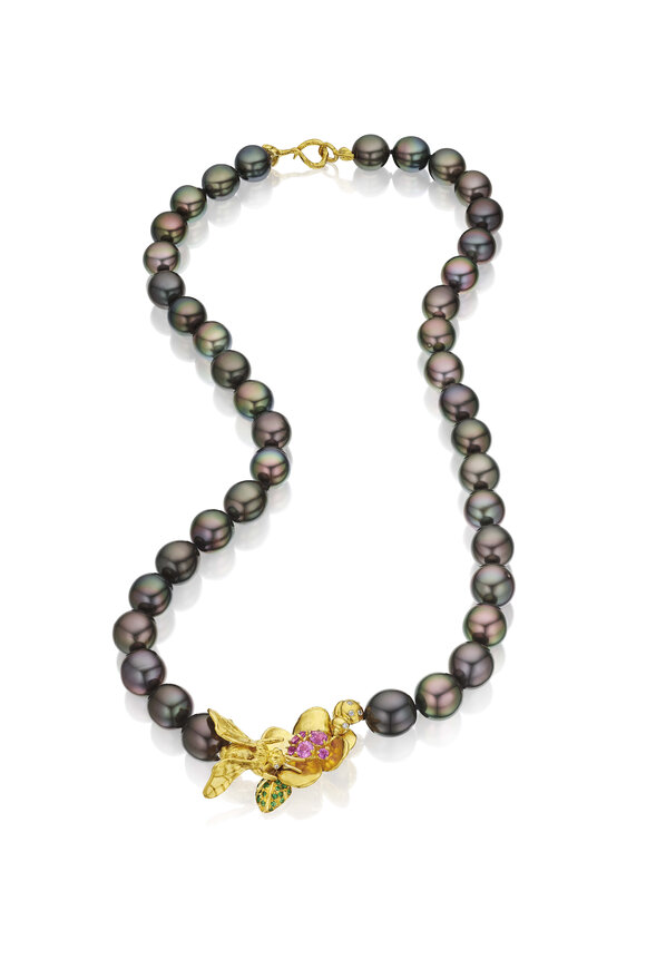 Susan Gordon Jewelry Tahitian Pearl Gemstone Garden Necklace