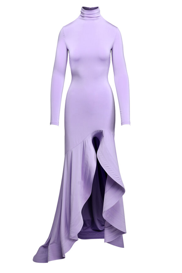 Stella McCartney Lilac Crepe Jersey Frill Cocktail Dress