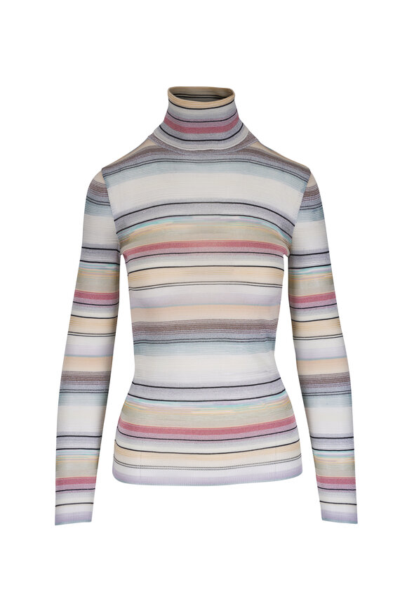 Missoni Multicolor Stripe Turtleneck Sweater