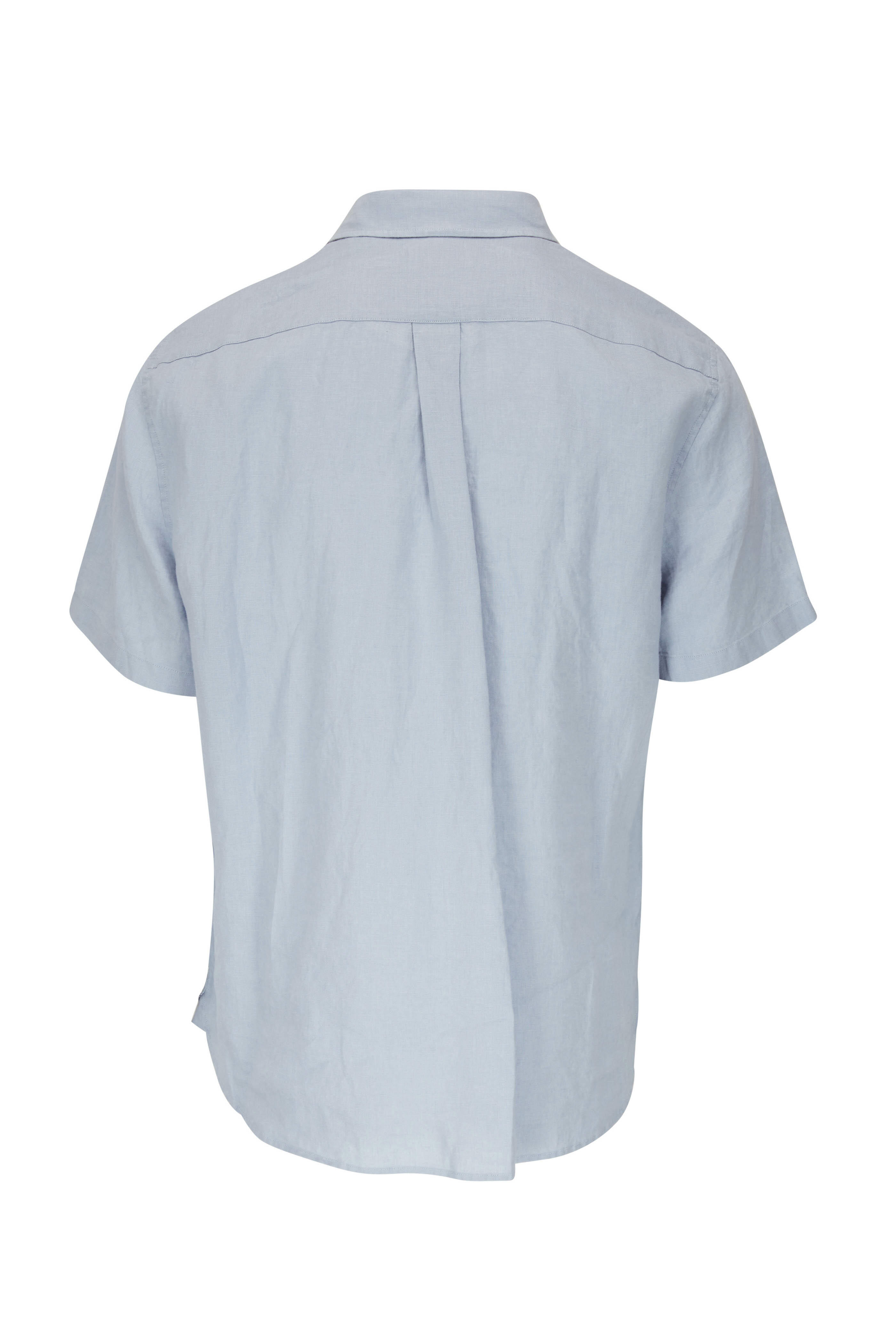 Vince - Morning Blue Linen Short Sleeve Shirt | Mitchell Stores