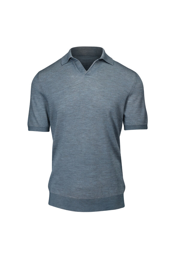 Colombo Sky Gray Cashmere Polo - view 1