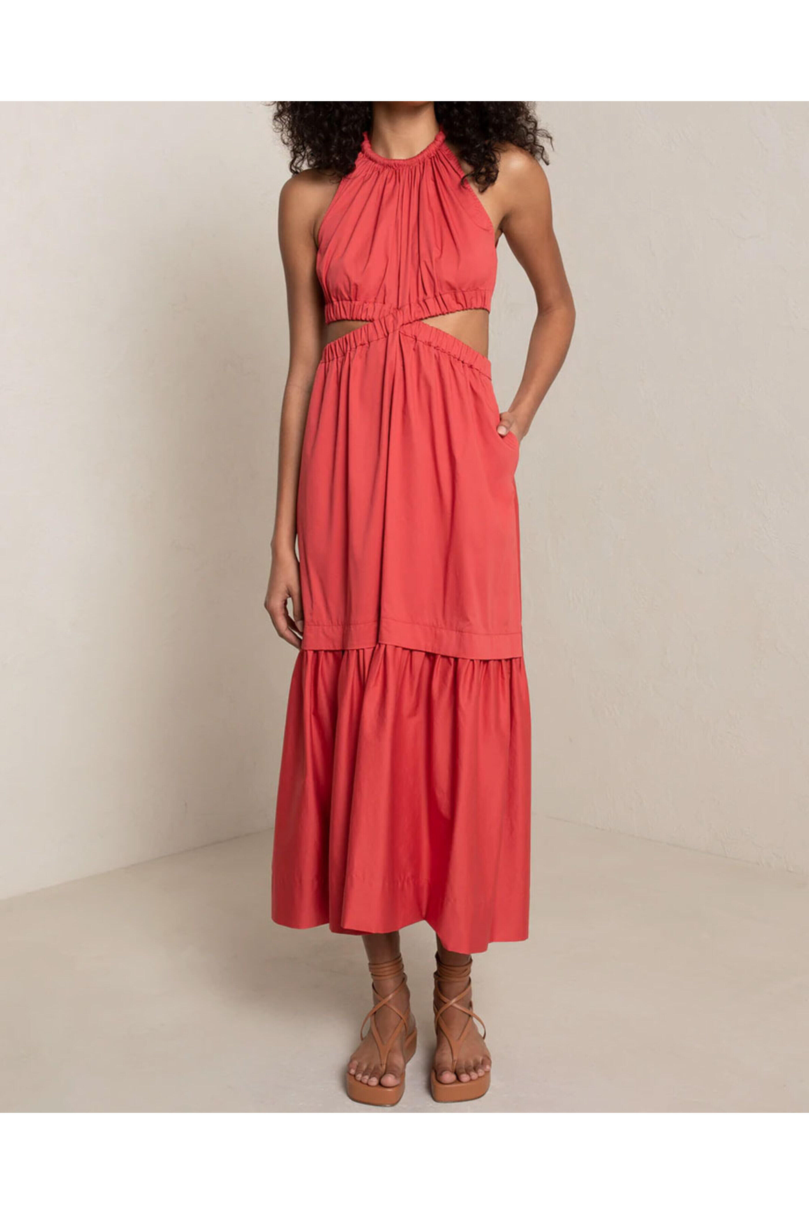 A.L.C. - Moroccan Spice Halter Neck Whitney Midi Dress