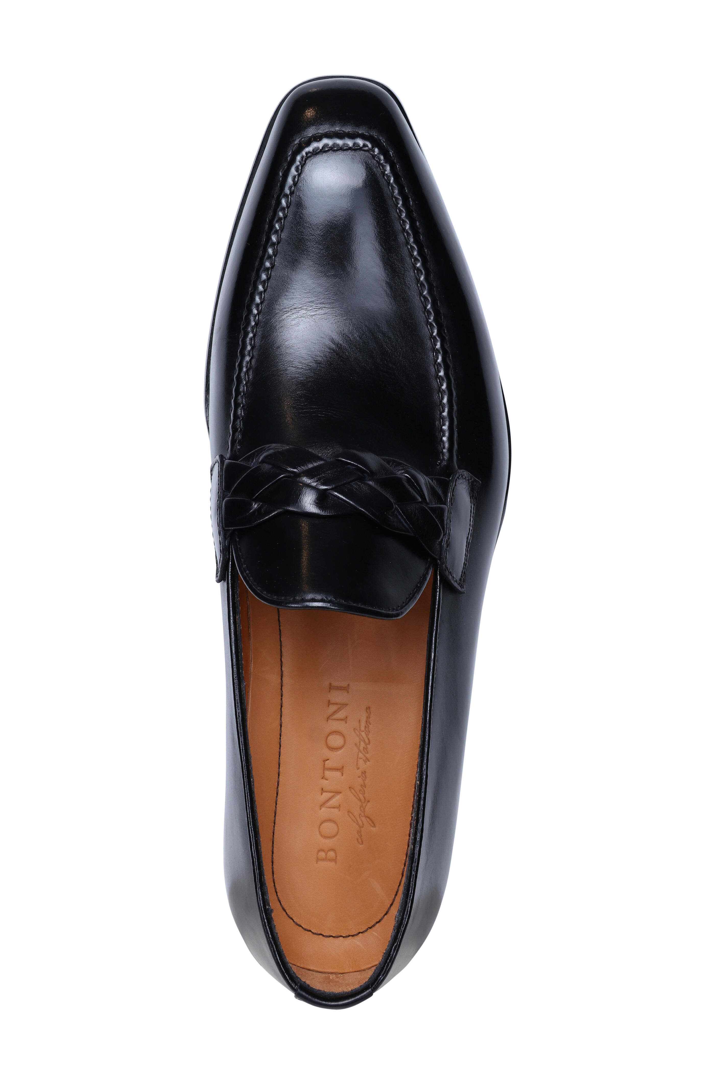 Bontoni - Beato Calf Braided Loafer in Black