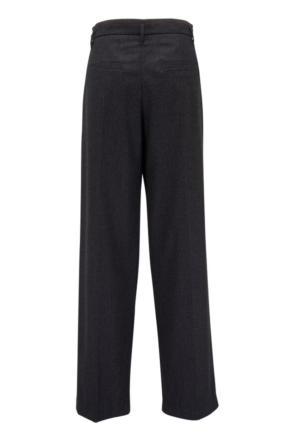 Brunello Cucinelli - Anthracite Wool Relaxed Fit Pant