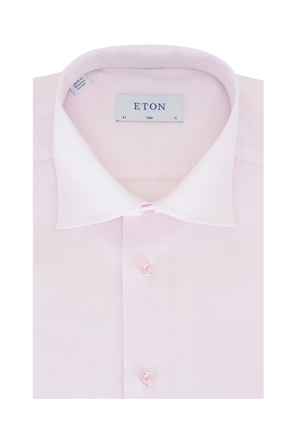 Eton Pink Textured Cotton Dress Shirt