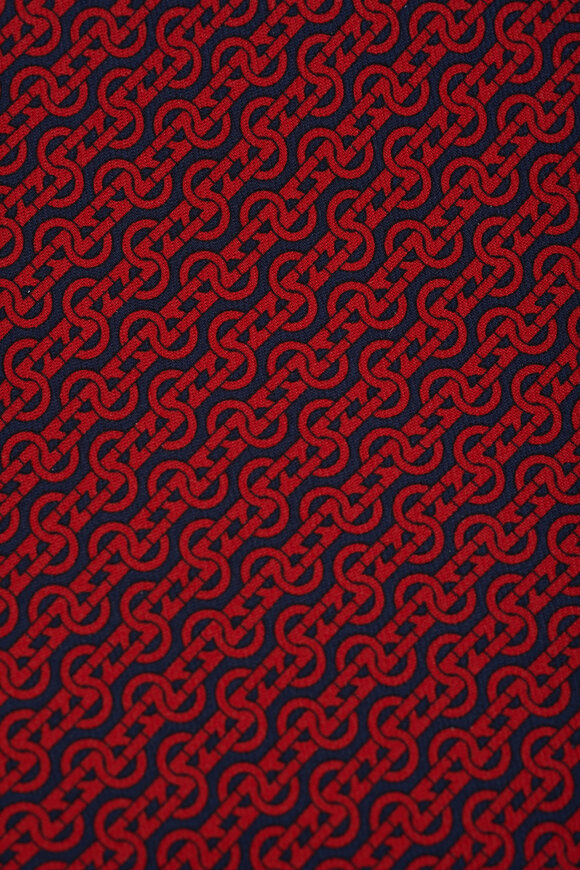 Ferragamo - Red Woven Print Silk Necktie