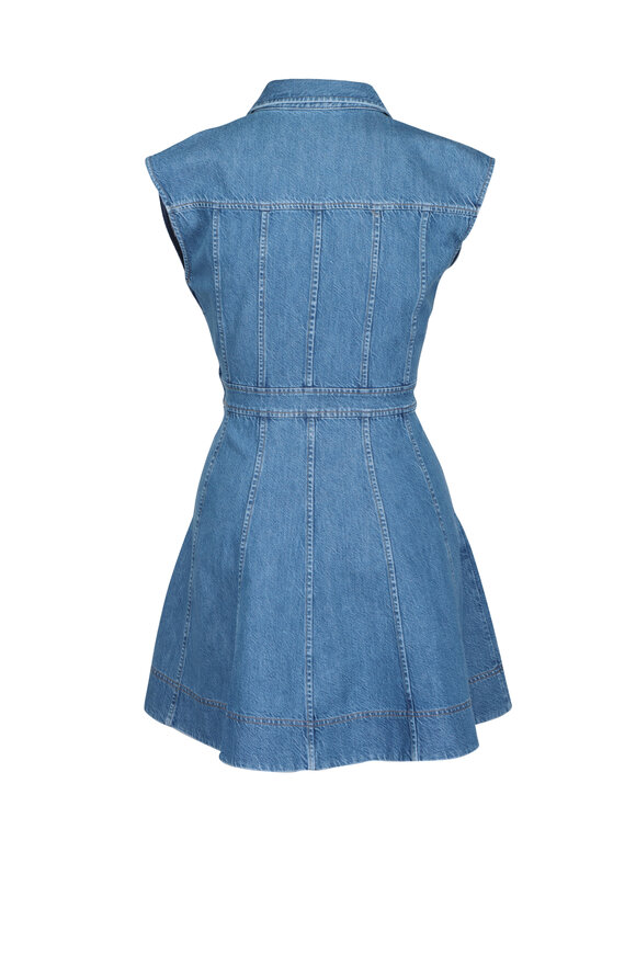 denim dress polyvore POTILI Denim Dress for Women, Button Down Sleeveless Jean Dress A-line  Casual Denim Romper at Amazon Women's Clothing store