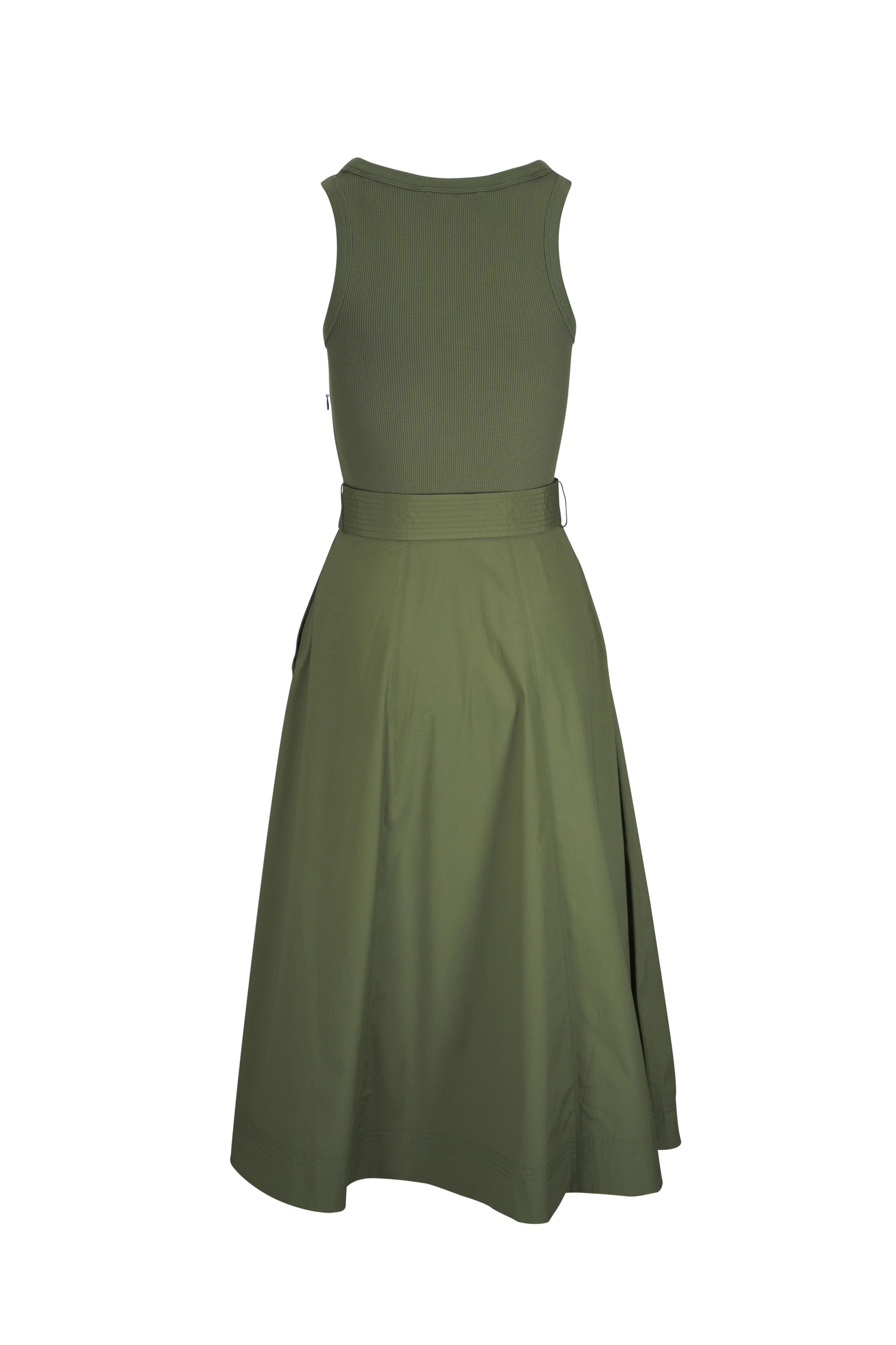 Veronica Beard - Ennis Stone Army Green Mixed Media Dress