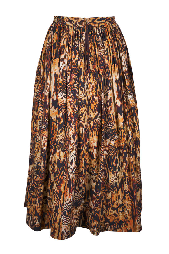 Adam Lippes Briar Animal Print Copper Skirt - view 2