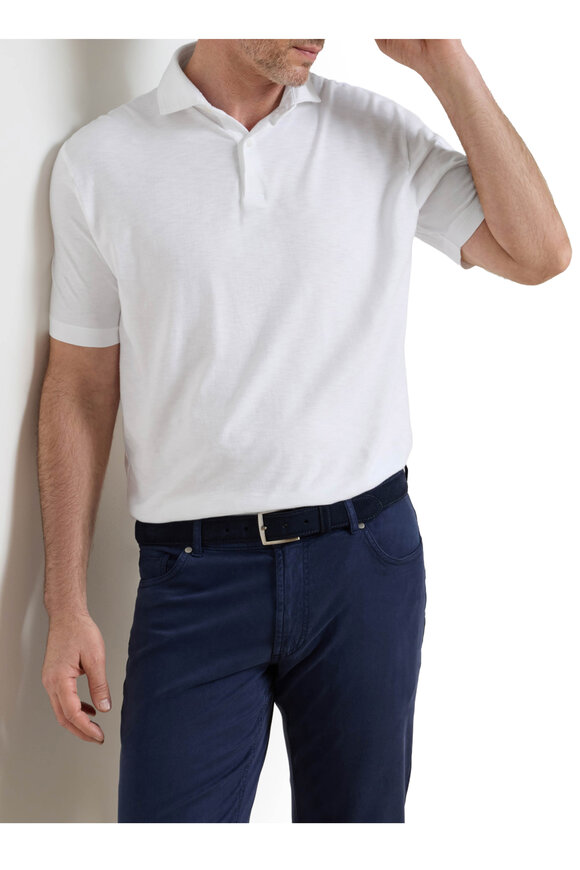 Peter Millar Journey White Cotton Polo - view 2