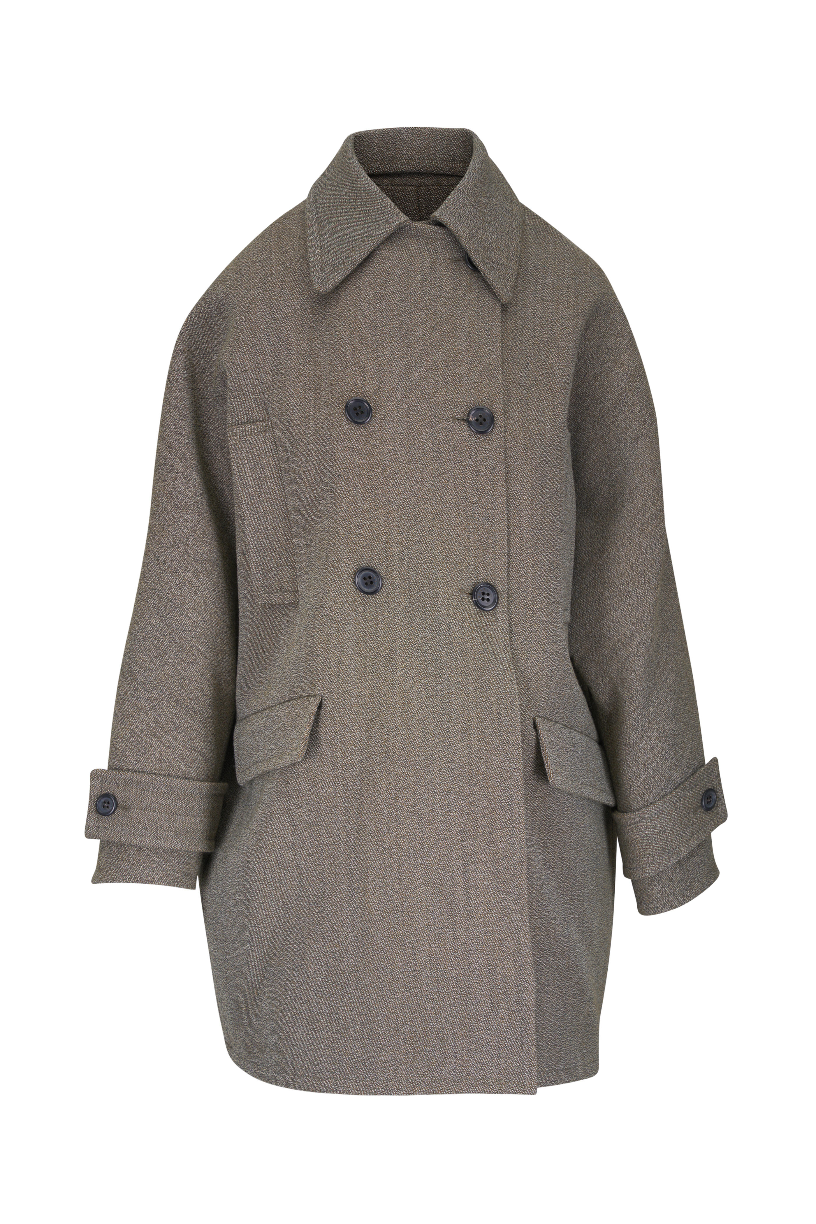 Marni - Taupe Oversized Double Breasted Coat - view 1