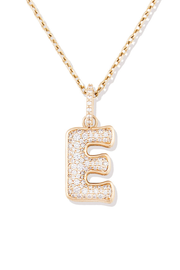 Campbell + Charlotte 14k Yellow Gold Heirloom "E" Necklace