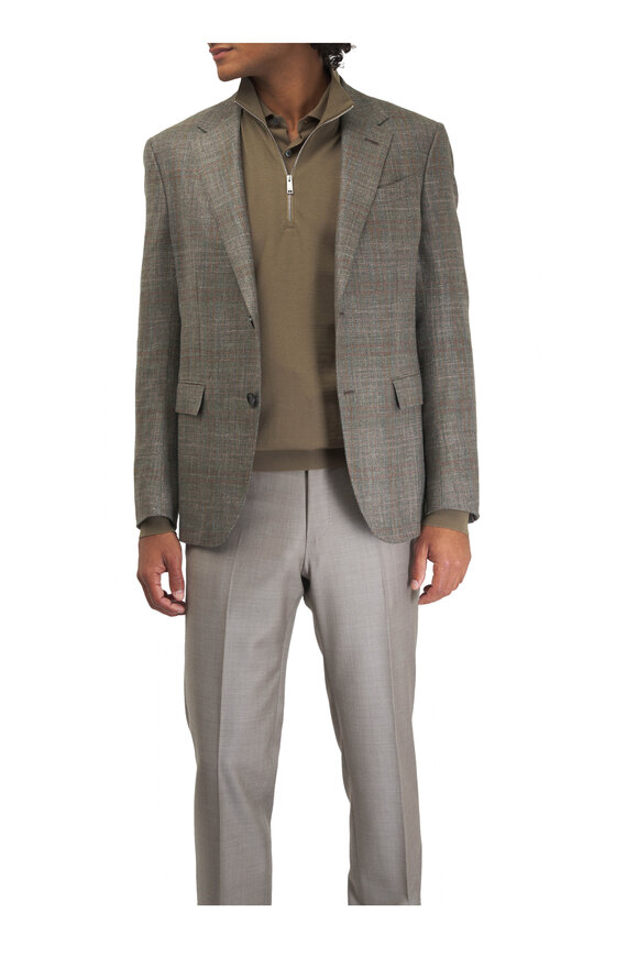 Zegna - Tan Twill Wool Dress Pant