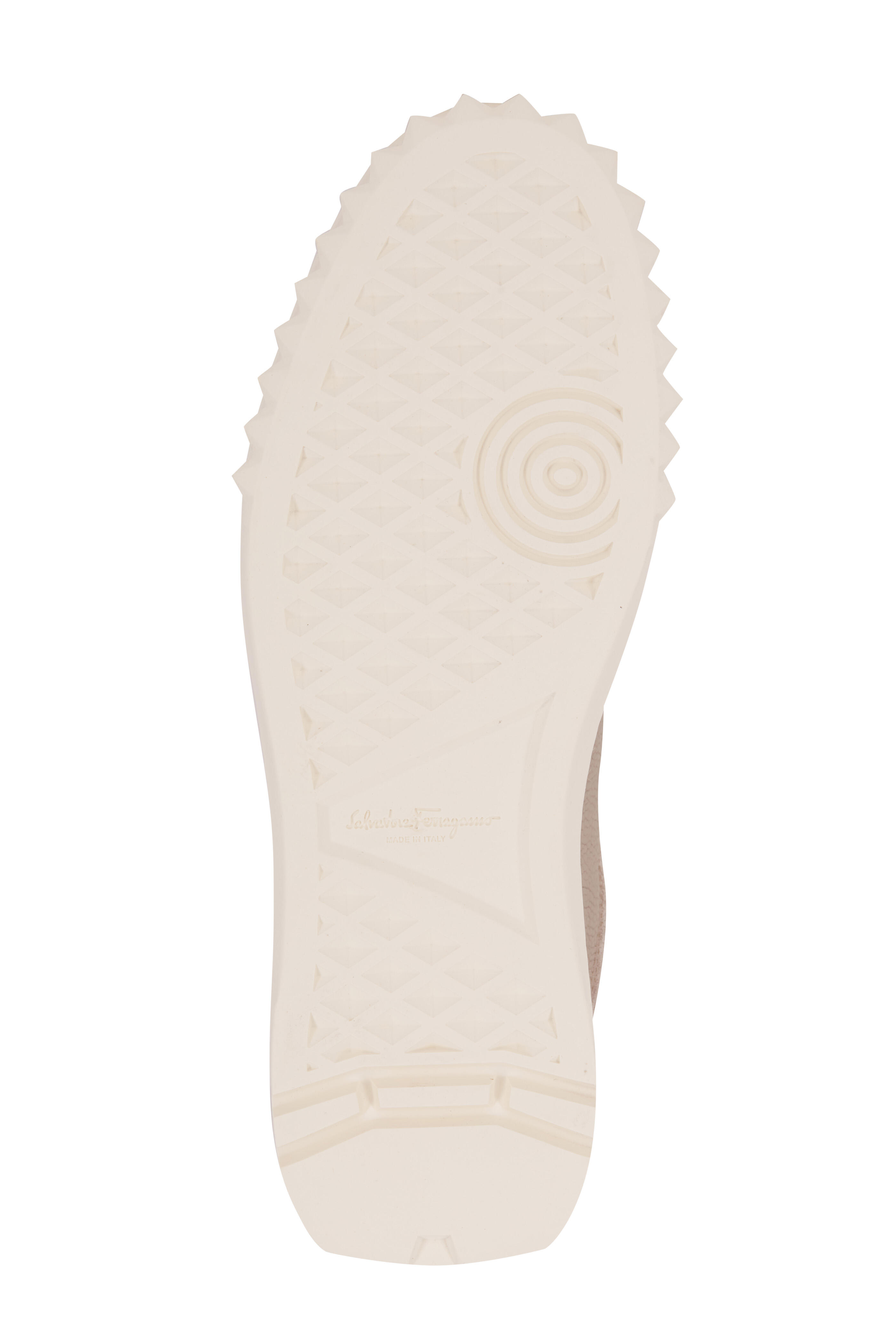 Ferragamo - Scuby Clay Pebbled Leather & Suede Sneaker