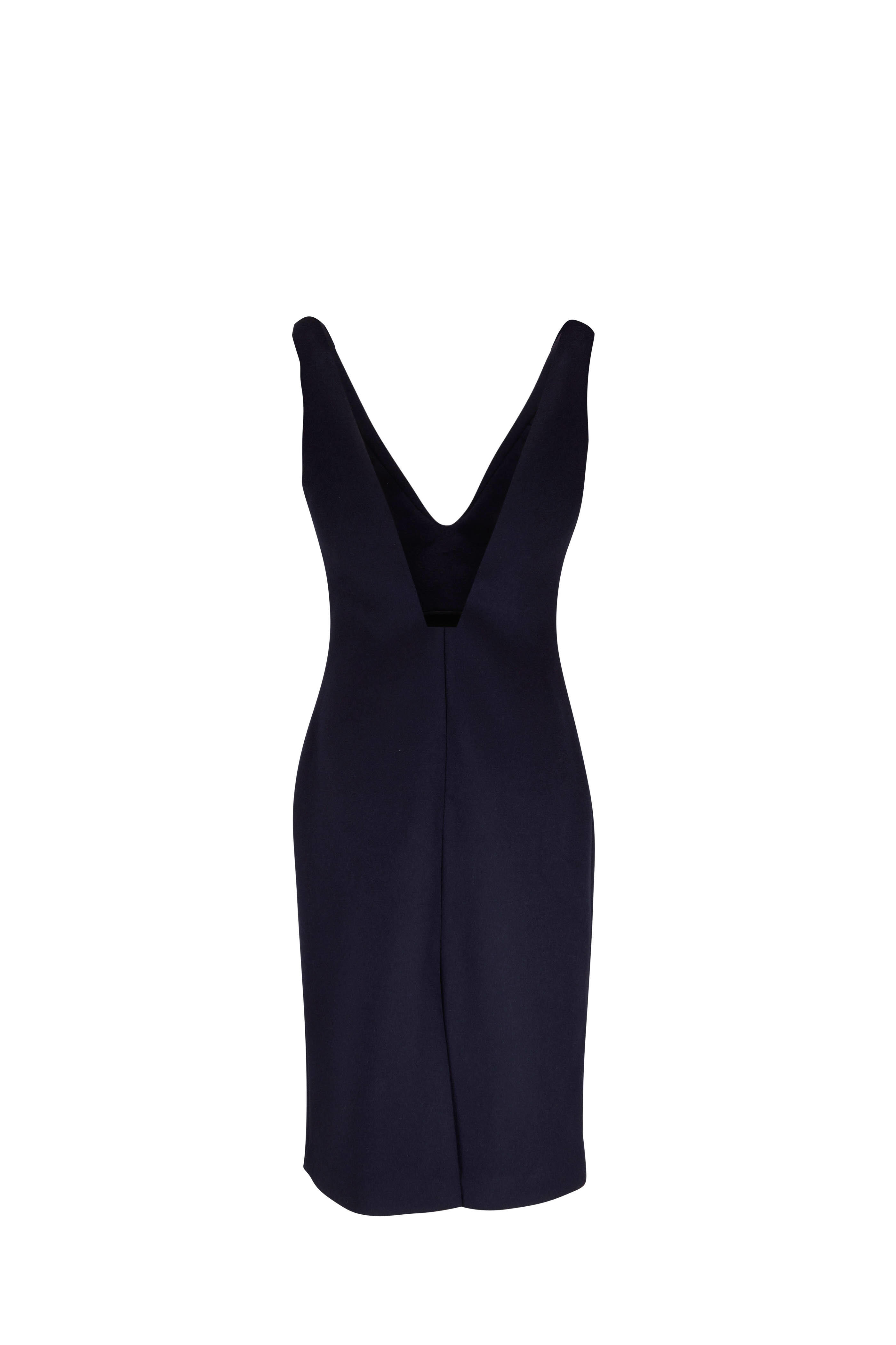Bottega Veneta - Abyss Black Mélange Double Face Wool Midi Dress