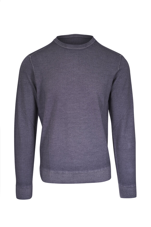 Patrick Assaraf Slate Wool Crewneck Sweater