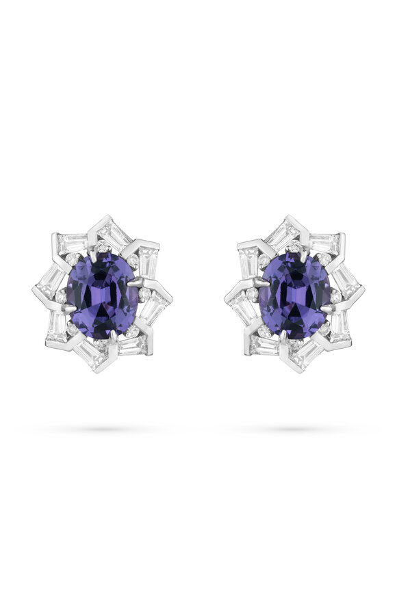 Paul Morelli 18k White Gold Oval Spinel Studs