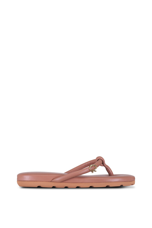 Gianvito Rossi - Fiji Praline Leather Flip Flop