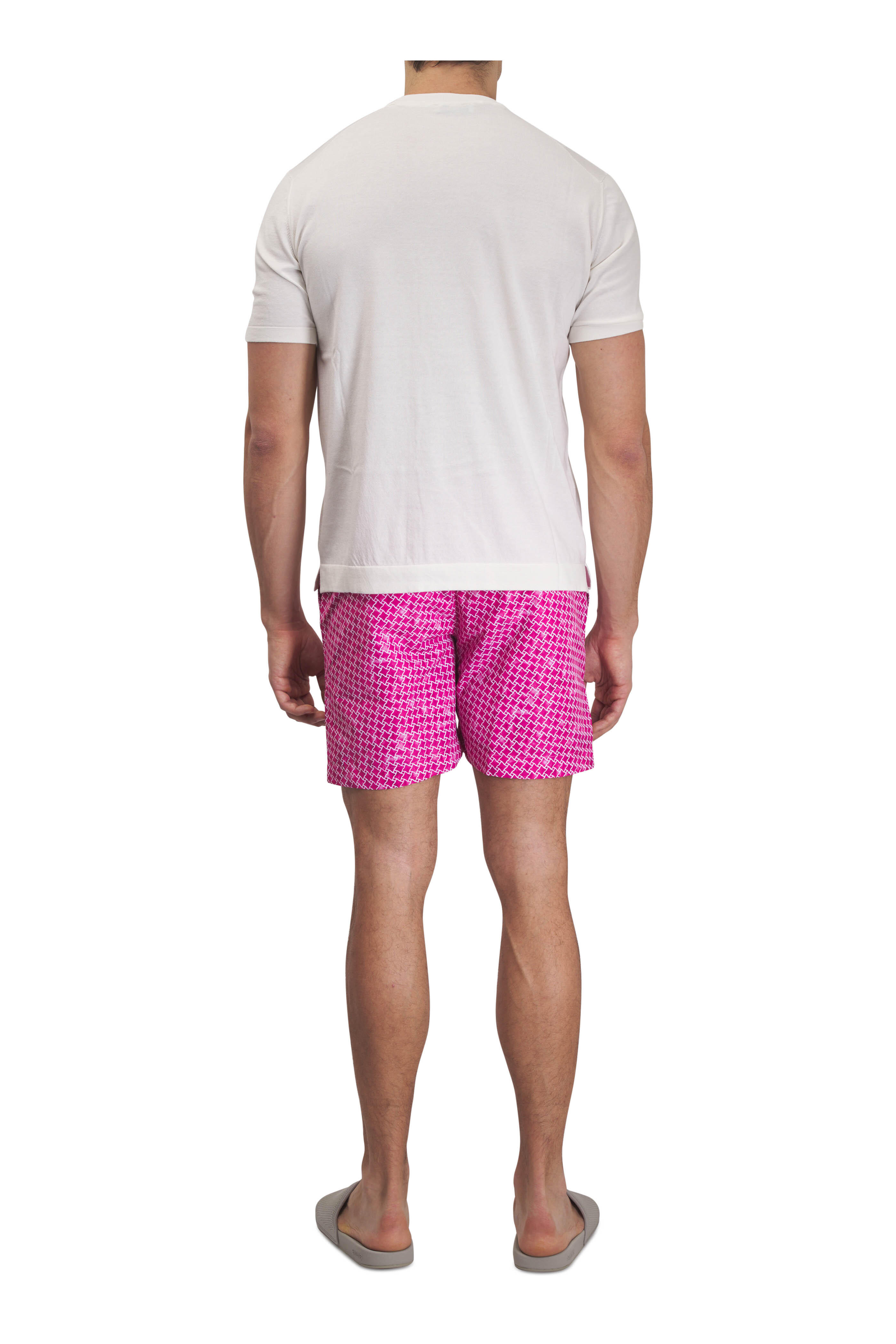 Orlebar Brown - Bulldog Sunset Pink Geo Print Swim Trunks
