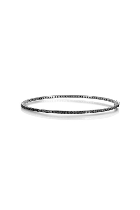 Nam Cho 18k White Gold Black Diamond Basic Bangle - view 1