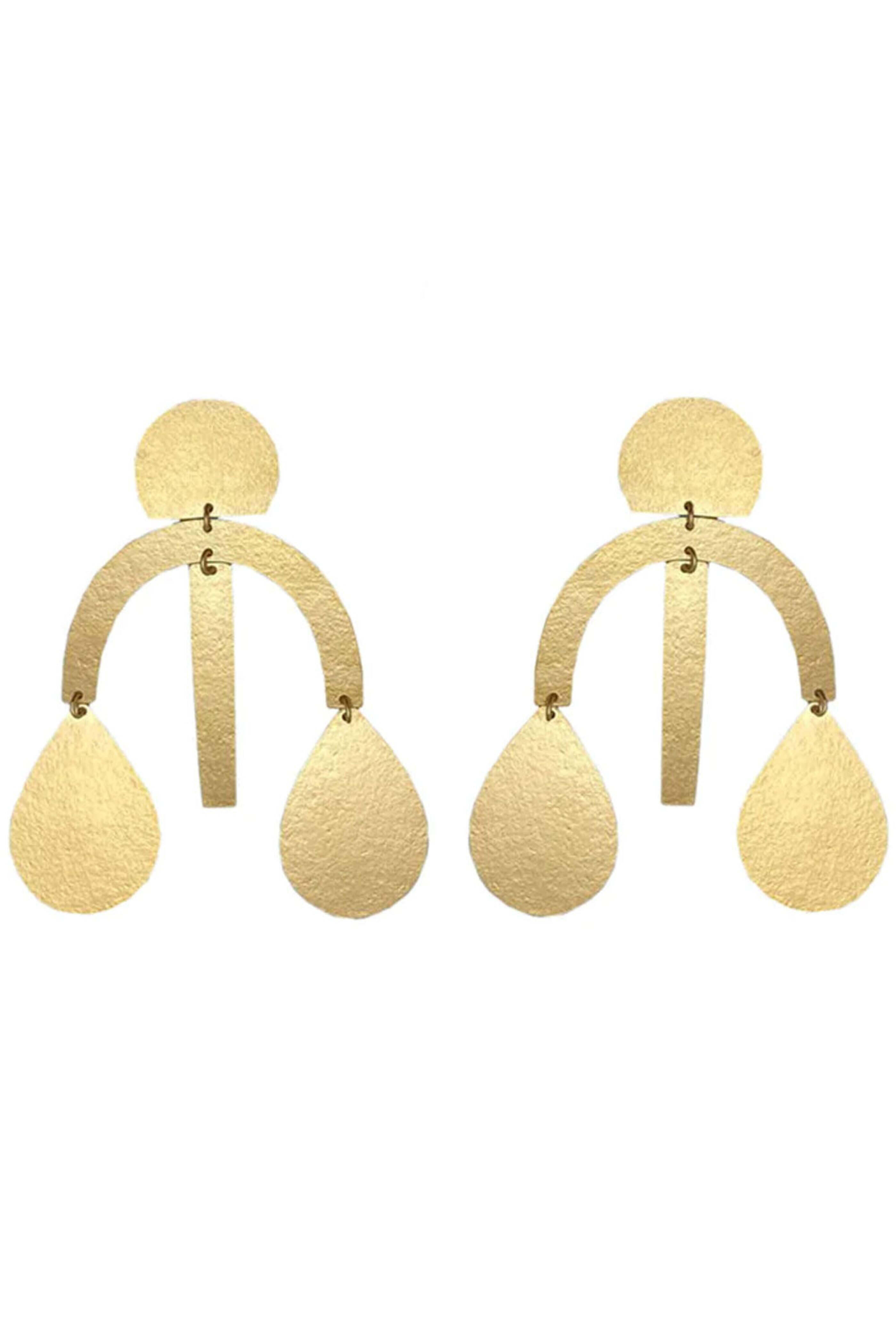 Annie Costello Brown - 18k Gold Plated Brass ARC Drop Earrings