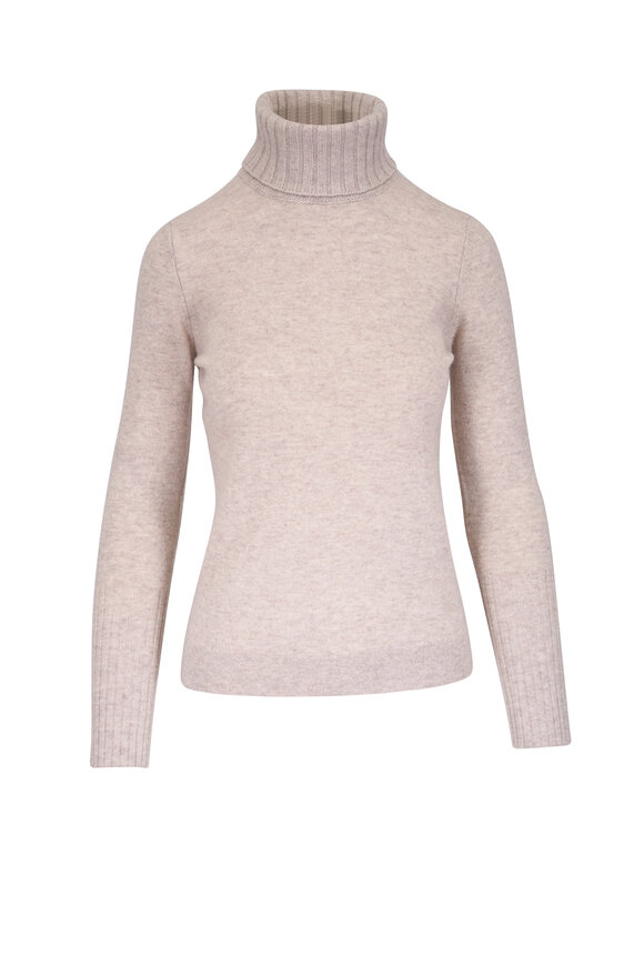 Kinross Chunky Trim Mushroom Turtleneck Sweater