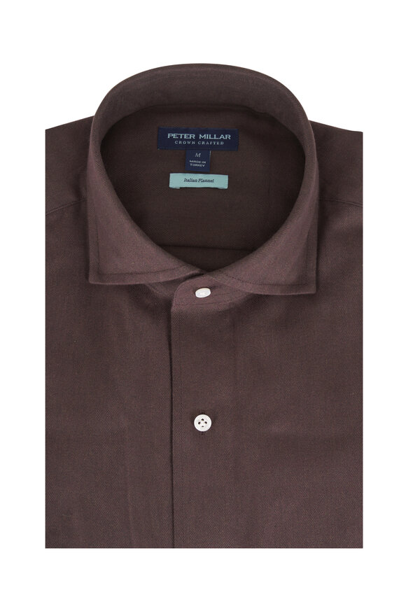 Peter Millar Brown Italian Flannel Sport Shirt - view 1