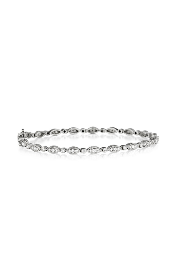 Penny Preville - White Gold Marquis And Diamond Line Bracelet