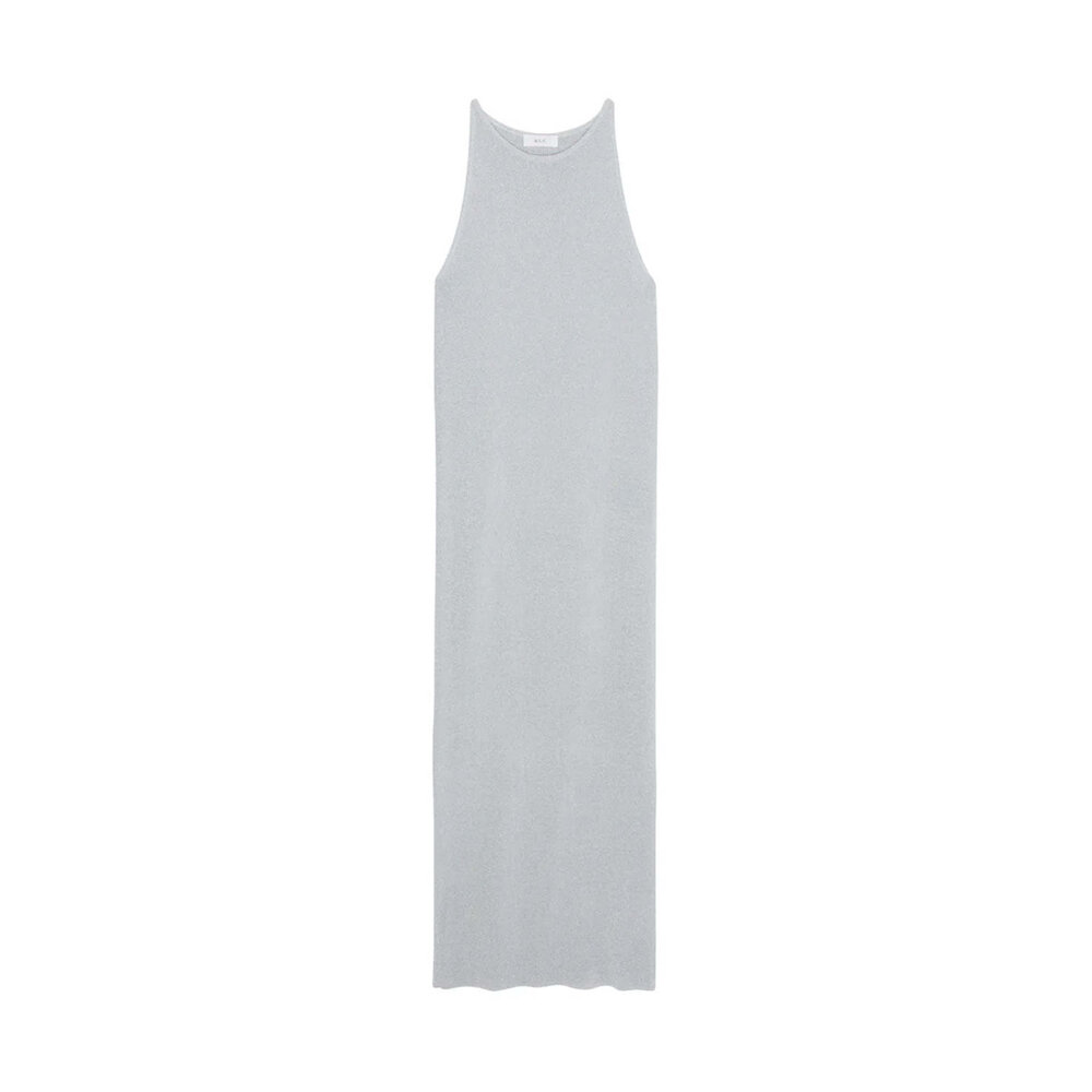 knee length dresses for ladies Metallic Knit Ruched Cowl-Back Mini Dress main image 1